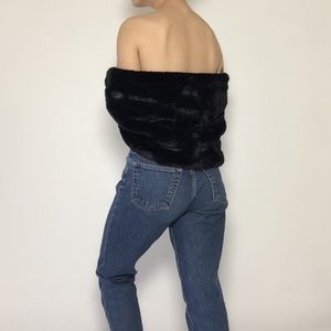 Blue Faux Fur Stole